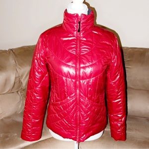 ATHLETA Red Quilted Puffer Jacket